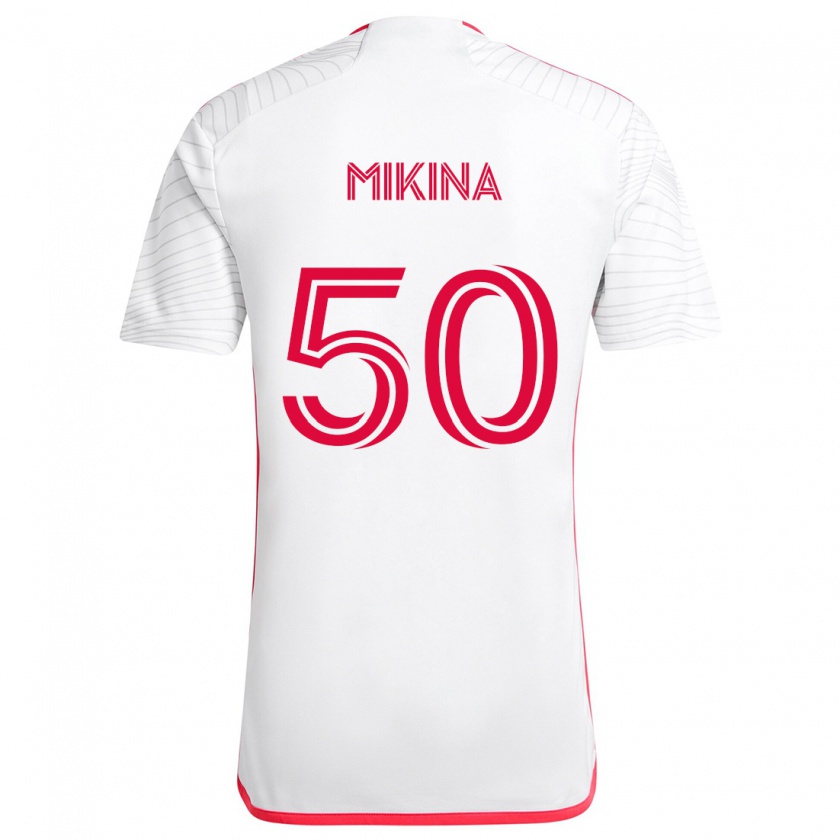 Kandiny Gyermek Gabriel Mikina #50 Fehér Piros Idegenbeli Jersey 2024/25 Mez Póló Ing