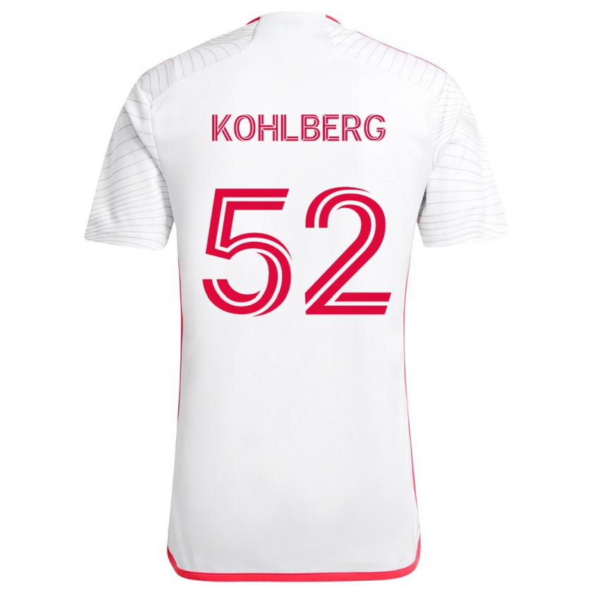 Kandiny Gyermek Andrew Kohlberg #52 Fehér Piros Idegenbeli Jersey 2024/25 Mez Póló Ing