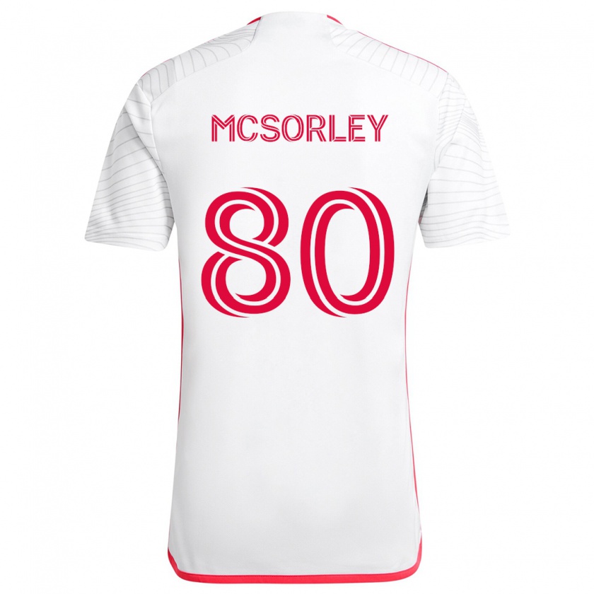 Kandiny Gyermek Brendan Mcsorley #80 Fehér Piros Idegenbeli Jersey 2024/25 Mez Póló Ing