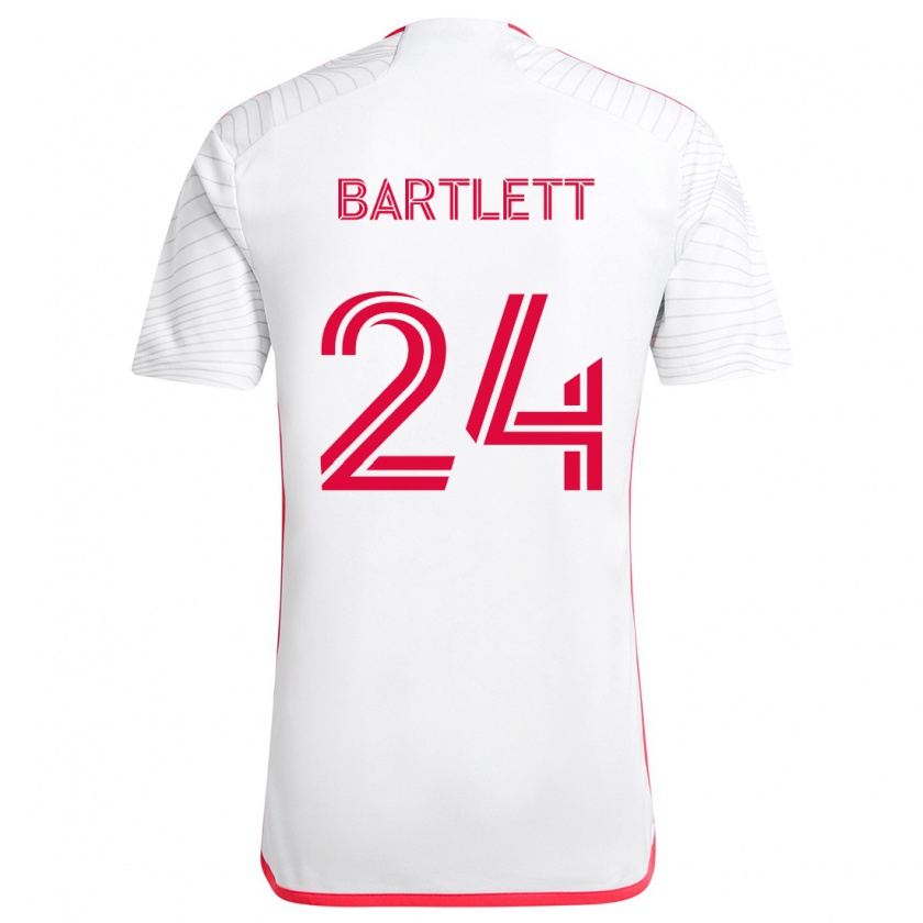 Kandiny Gyermek Lucas Bartlett #24 Fehér Piros Idegenbeli Jersey 2024/25 Mez Póló Ing