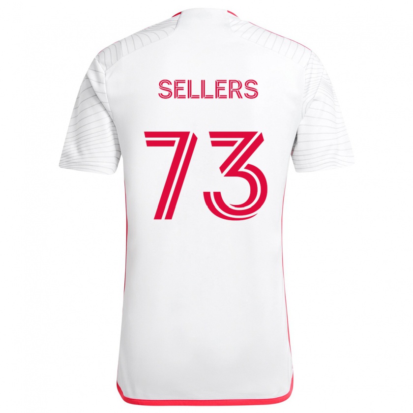 Kandiny Gyermek Braydon Sellers #73 Fehér Piros Idegenbeli Jersey 2024/25 Mez Póló Ing