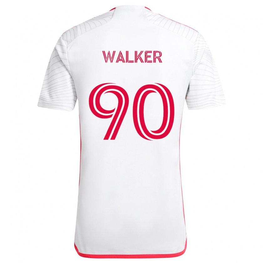 Kandiny Gyermek Eric Walker #90 Fehér Piros Idegenbeli Jersey 2024/25 Mez Póló Ing