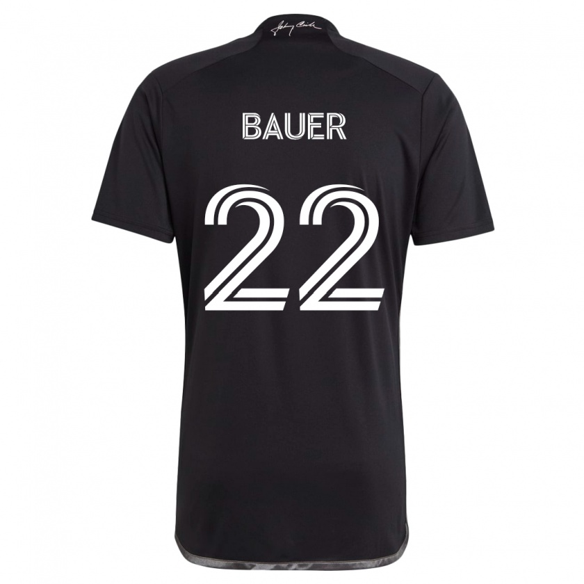 Kandiny Gyermek Josh Bauer #22 Fekete Idegenbeli Jersey 2024/25 Mez Póló Ing