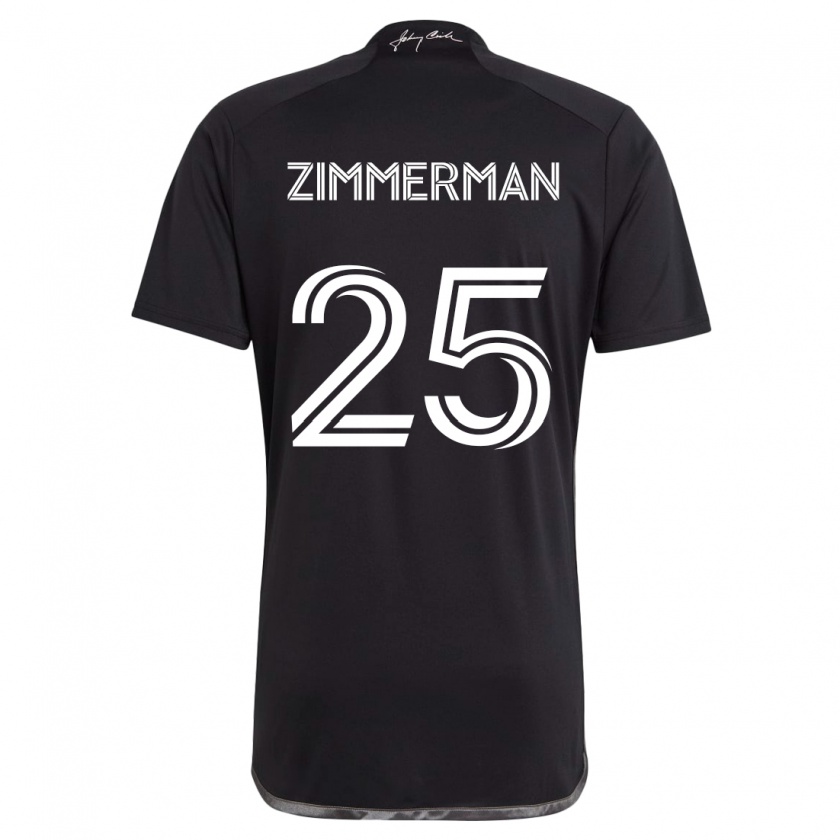 Kandiny Gyermek Walker Zimmerman #25 Fekete Idegenbeli Jersey 2024/25 Mez Póló Ing