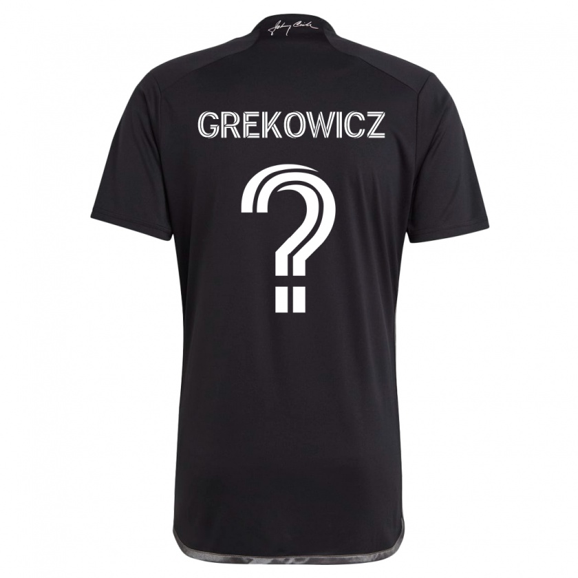 Kandiny Gyermek Jacob Grekowicz #0 Fekete Idegenbeli Jersey 2024/25 Mez Póló Ing