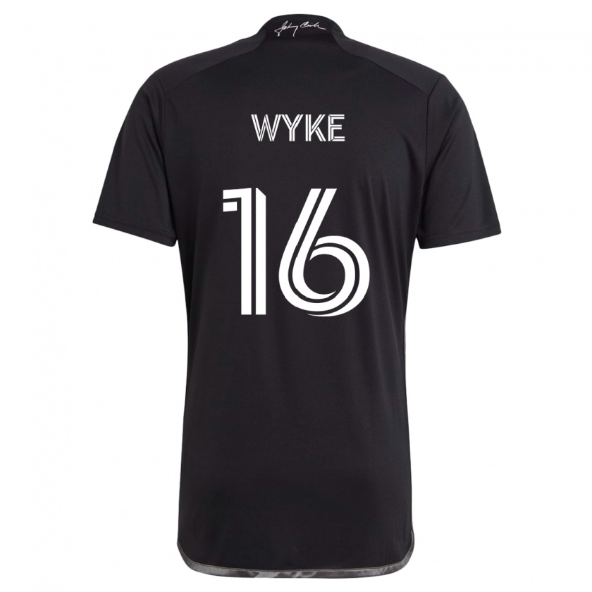 Kandiny Gyermek Laurence Wyke #16 Fekete Idegenbeli Jersey 2024/25 Mez Póló Ing