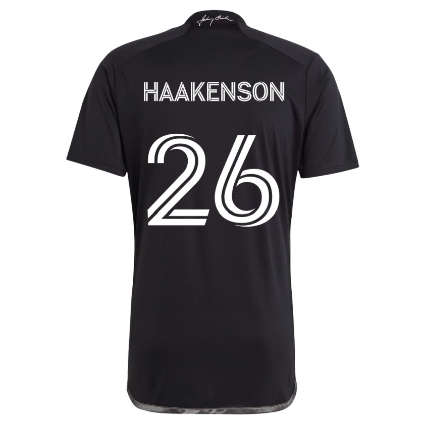 Kandiny Gyermek Luke Haakenson #26 Fekete Idegenbeli Jersey 2024/25 Mez Póló Ing