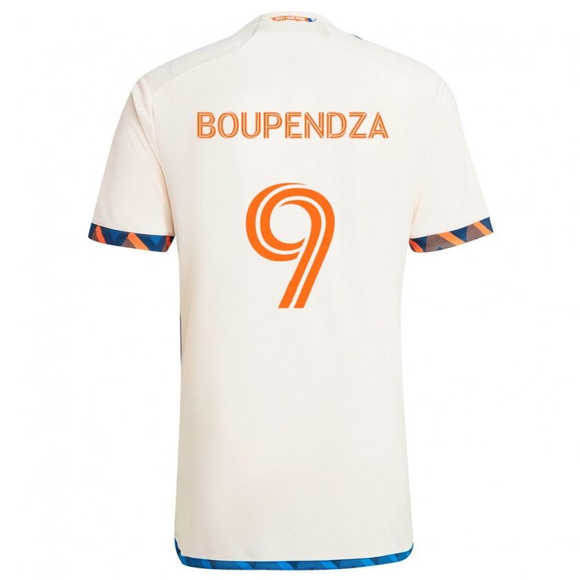 Kandiny Gyermek Aaron Boupendza #9 Fehér Narancs Idegenbeli Jersey 2024/25 Mez Póló Ing