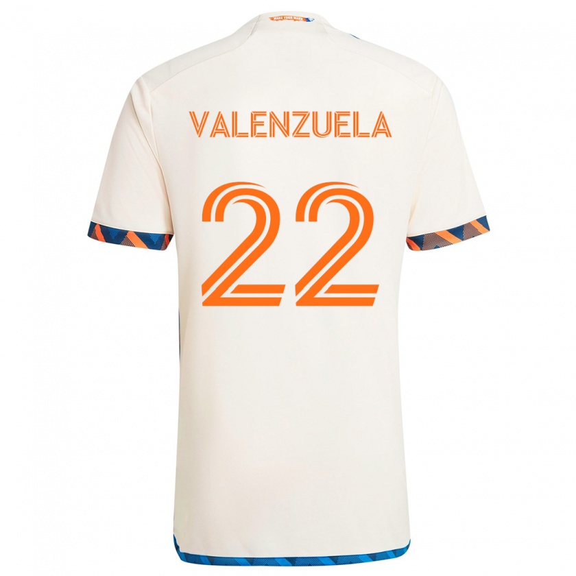 Kandiny Gyermek Gerardo Valenzuela #22 Fehér Narancs Idegenbeli Jersey 2024/25 Mez Póló Ing