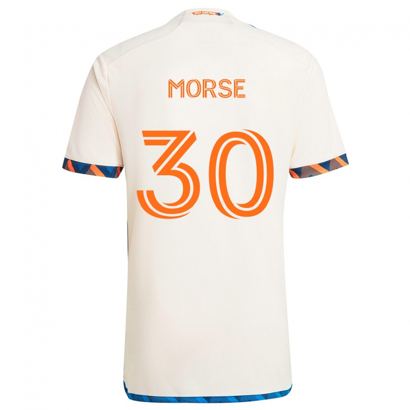 Kandiny Gyermek Hunter Morse #30 Fehér Narancs Idegenbeli Jersey 2024/25 Mez Póló Ing