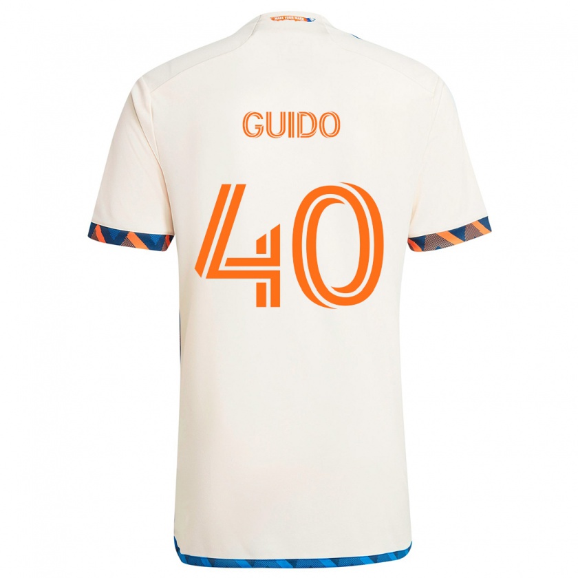 Kandiny Gyermek Alejandro Guido #40 Fehér Narancs Idegenbeli Jersey 2024/25 Mez Póló Ing