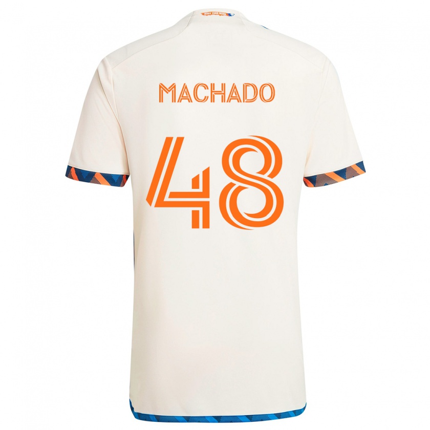 Kandiny Gyermek Juan Machado #48 Fehér Narancs Idegenbeli Jersey 2024/25 Mez Póló Ing