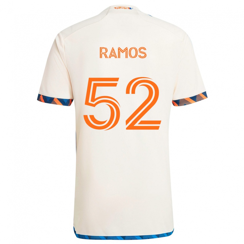 Kandiny Gyermek Yair Ramos #52 Fehér Narancs Idegenbeli Jersey 2024/25 Mez Póló Ing