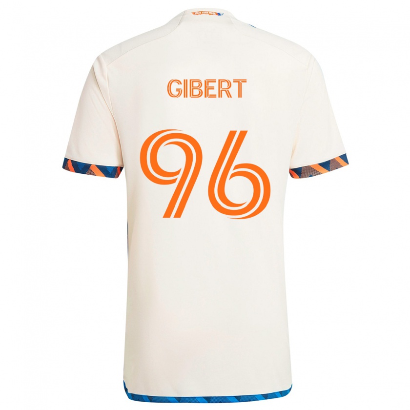 Kandiny Gyermek Gaël Gibert #96 Fehér Narancs Idegenbeli Jersey 2024/25 Mez Póló Ing