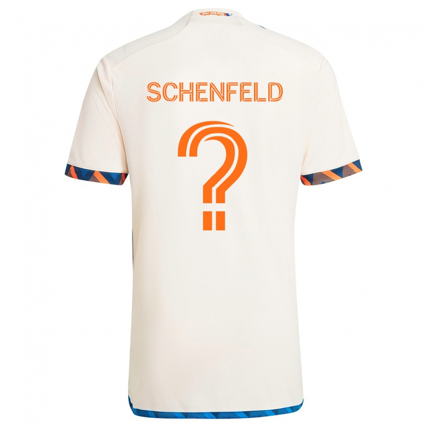 Kandiny Gyermek Matthew Schenfeld #0 Fehér Narancs Idegenbeli Jersey 2024/25 Mez Póló Ing