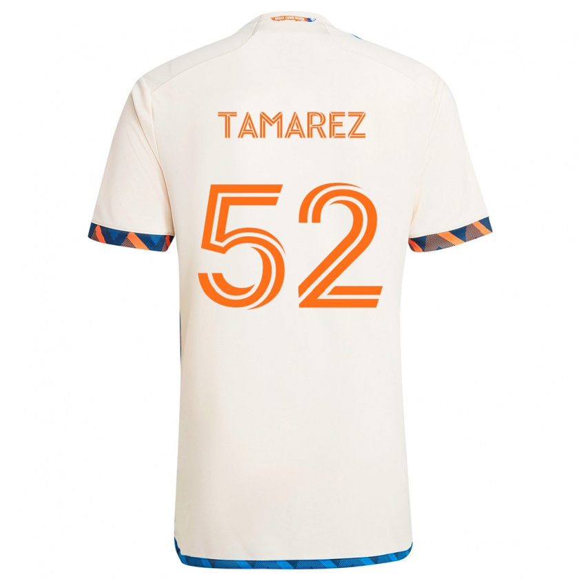 Kandiny Gyermek Lucas Tamarez #52 Fehér Narancs Idegenbeli Jersey 2024/25 Mez Póló Ing