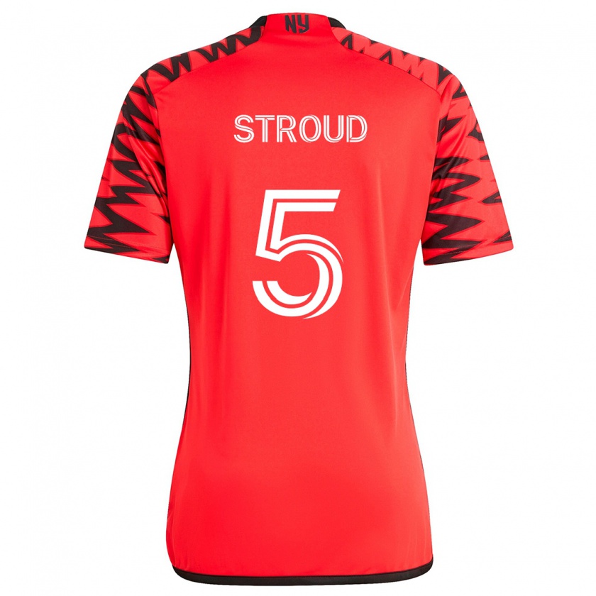 Kandiny Gyermek Peter Stroud #5 Piros Fekete Fehér Idegenbeli Jersey 2024/25 Mez Póló Ing