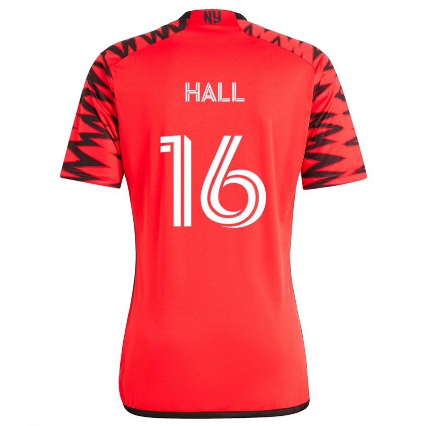 Kandiny Gyermek Julian Hall #16 Piros Fekete Fehér Idegenbeli Jersey 2024/25 Mez Póló Ing