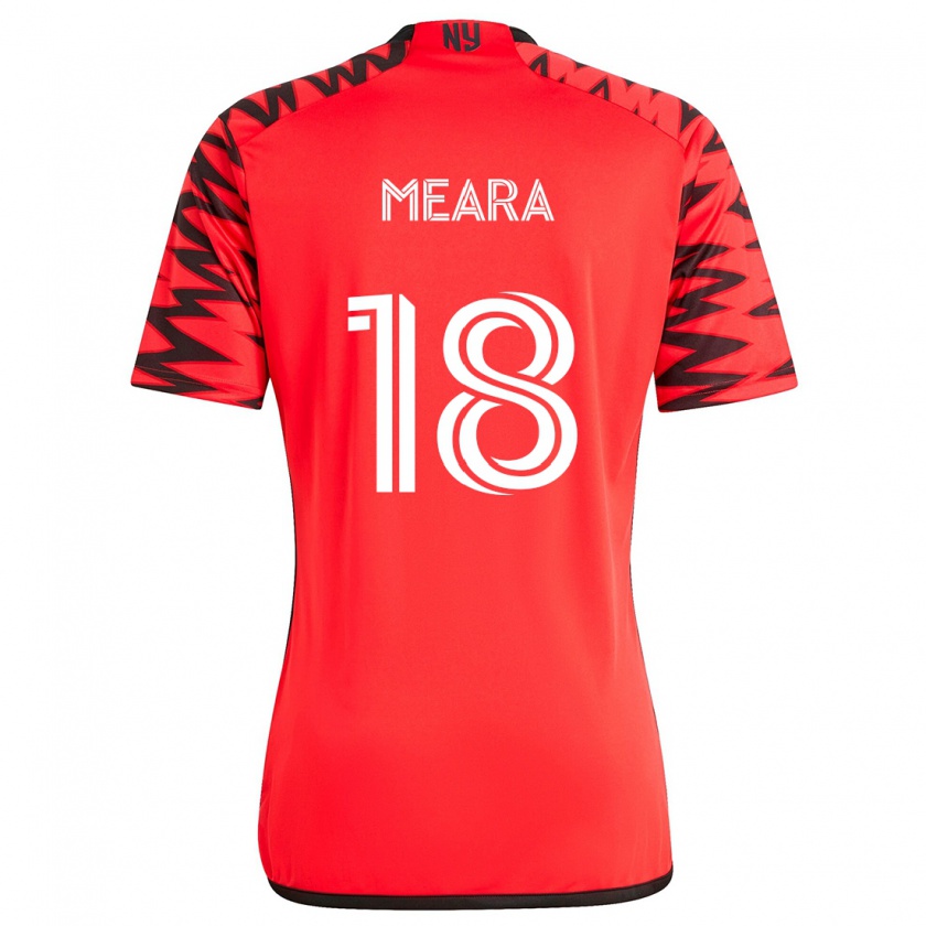 Kandiny Gyermek Ryan Meara #18 Piros Fekete Fehér Idegenbeli Jersey 2024/25 Mez Póló Ing