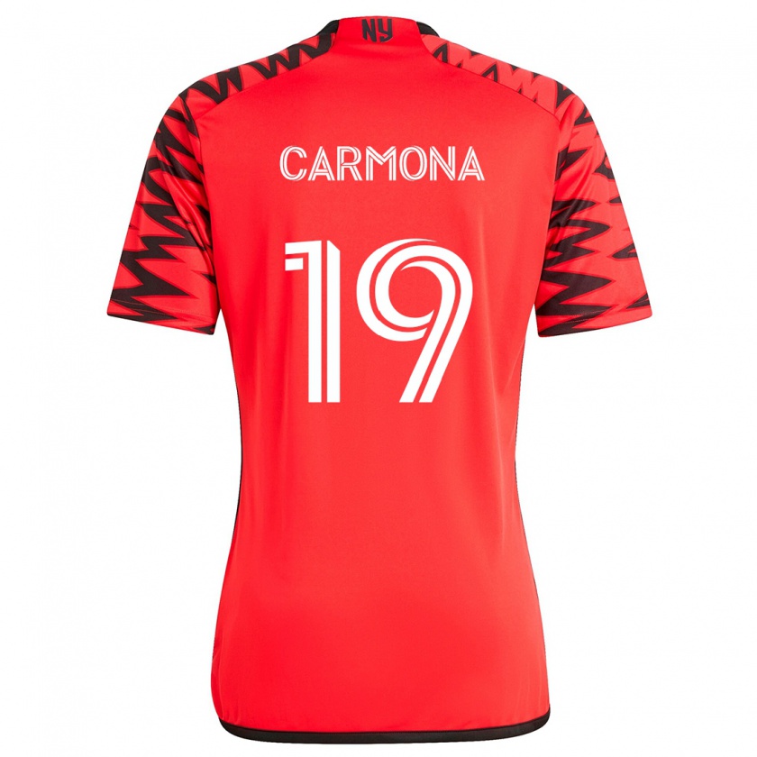 Kandiny Gyermek Wikelman Carmona #19 Piros Fekete Fehér Idegenbeli Jersey 2024/25 Mez Póló Ing