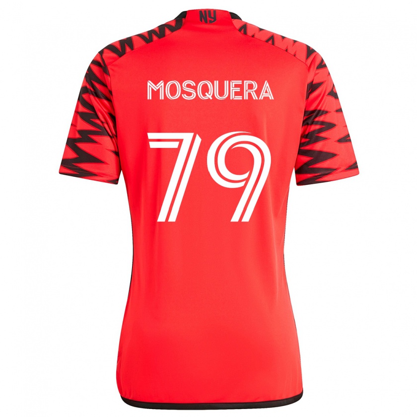 Kandiny Gyermek Rafael Mosquera #79 Piros Fekete Fehér Idegenbeli Jersey 2024/25 Mez Póló Ing