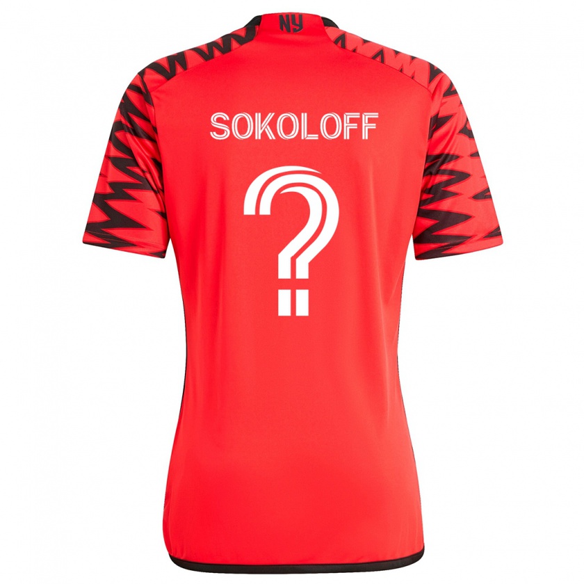 Kandiny Gyermek Paul Sokoloff #0 Piros Fekete Fehér Idegenbeli Jersey 2024/25 Mez Póló Ing