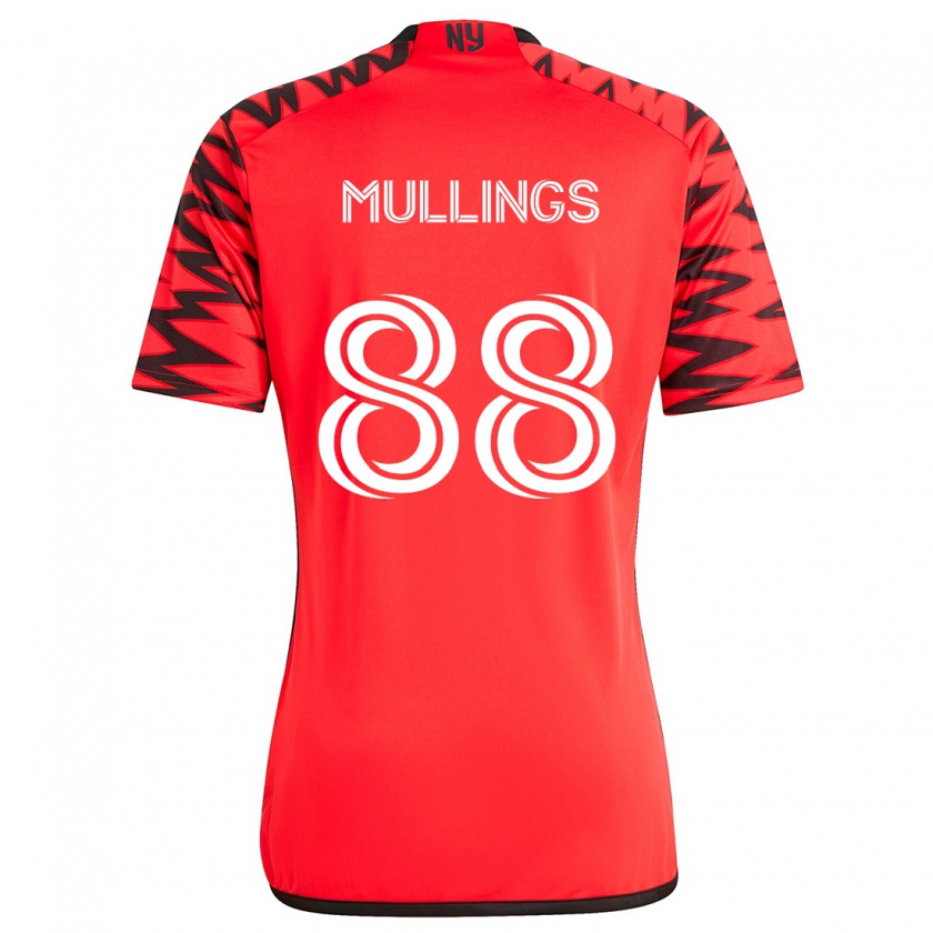 Kandiny Gyermek O'vonte Mullings #88 Piros Fekete Fehér Idegenbeli Jersey 2024/25 Mez Póló Ing