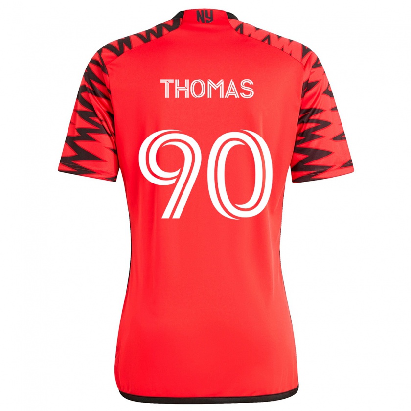 Kandiny Gyermek Oladayo Thomas #90 Piros Fekete Fehér Idegenbeli Jersey 2024/25 Mez Póló Ing