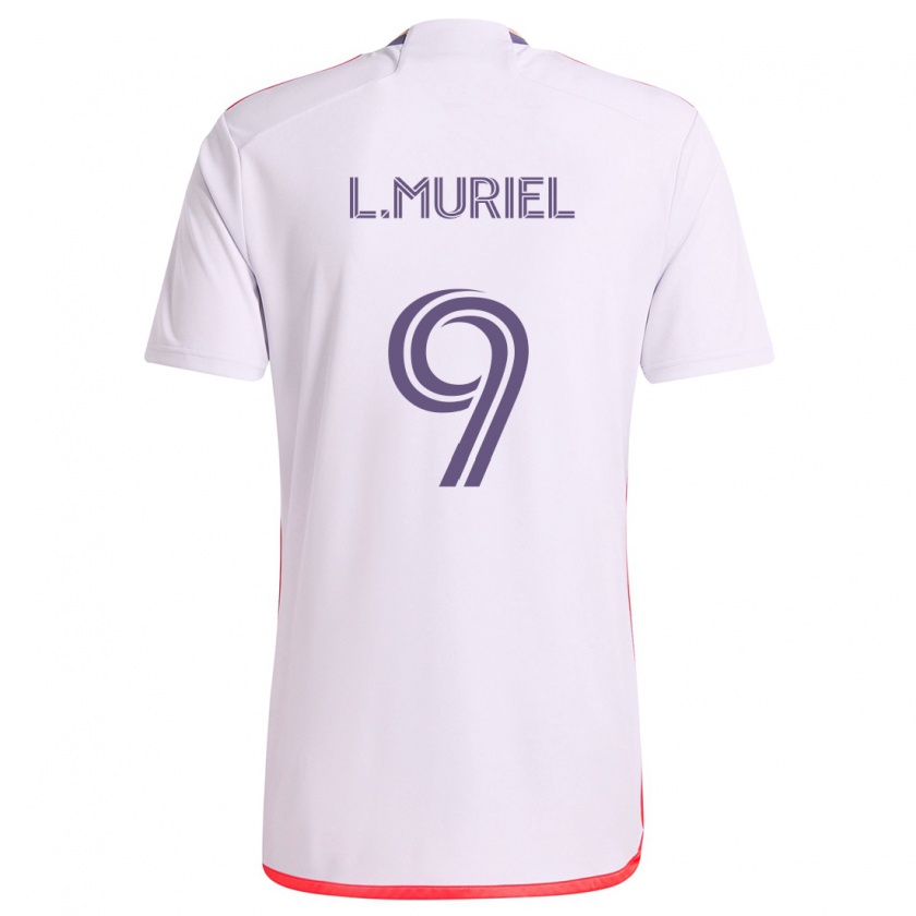 Kandiny Gyermek Luis Muriel #9 Fehér Piros Lila Idegenbeli Jersey 2024/25 Mez Póló Ing