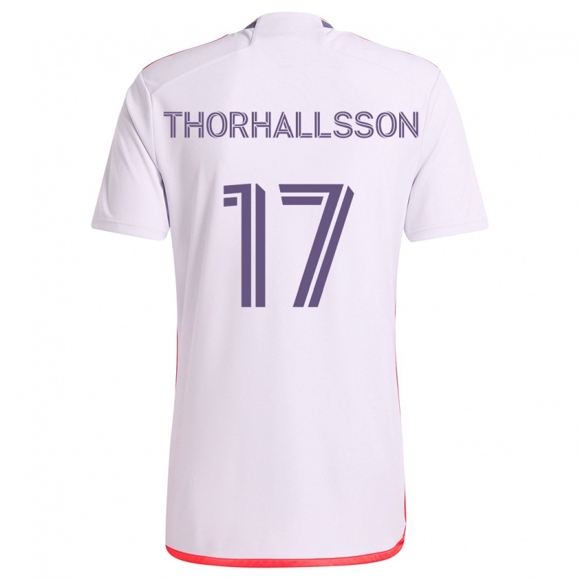 Kandiny Gyermek Dagur Dan Thórhallsson #17 Fehér Piros Lila Idegenbeli Jersey 2024/25 Mez Póló Ing