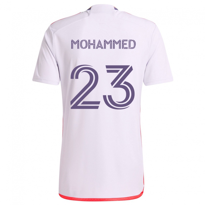 Kandiny Gyermek Shak Mohammed #23 Fehér Piros Lila Idegenbeli Jersey 2024/25 Mez Póló Ing