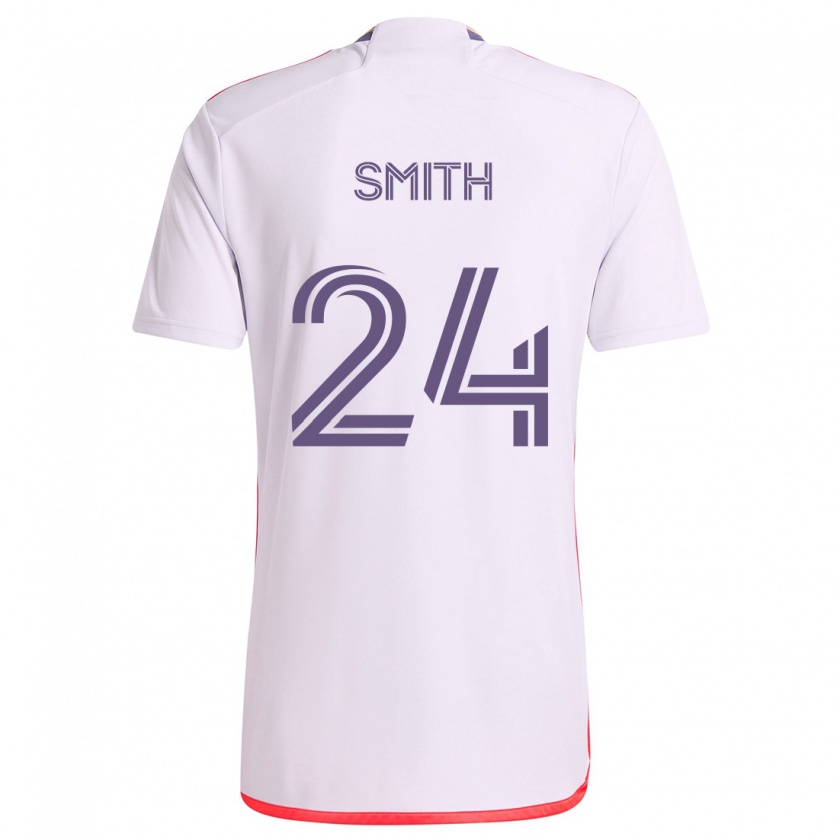 Kandiny Gyermek Kyle Smith #24 Fehér Piros Lila Idegenbeli Jersey 2024/25 Mez Póló Ing