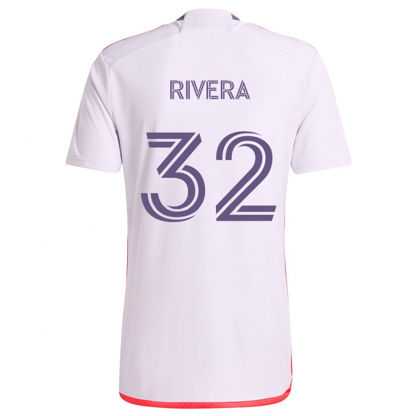 Kandiny Gyermek Wilfredo Rivera #32 Fehér Piros Lila Idegenbeli Jersey 2024/25 Mez Póló Ing