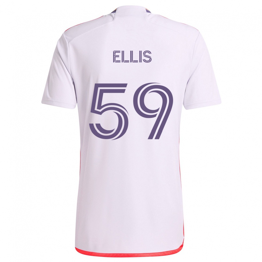 Kandiny Gyermek Justin Ellis #59 Fehér Piros Lila Idegenbeli Jersey 2024/25 Mez Póló Ing