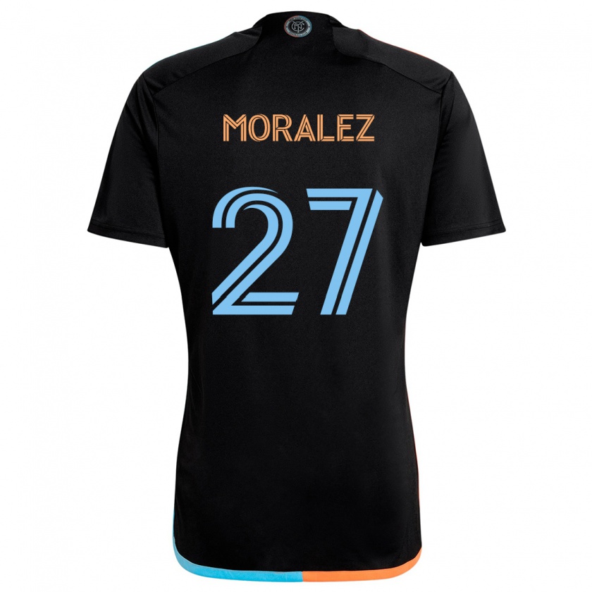 Kandiny Gyermek Maxi Moralez #27 Fekete Narancs Kék Idegenbeli Jersey 2024/25 Mez Póló Ing