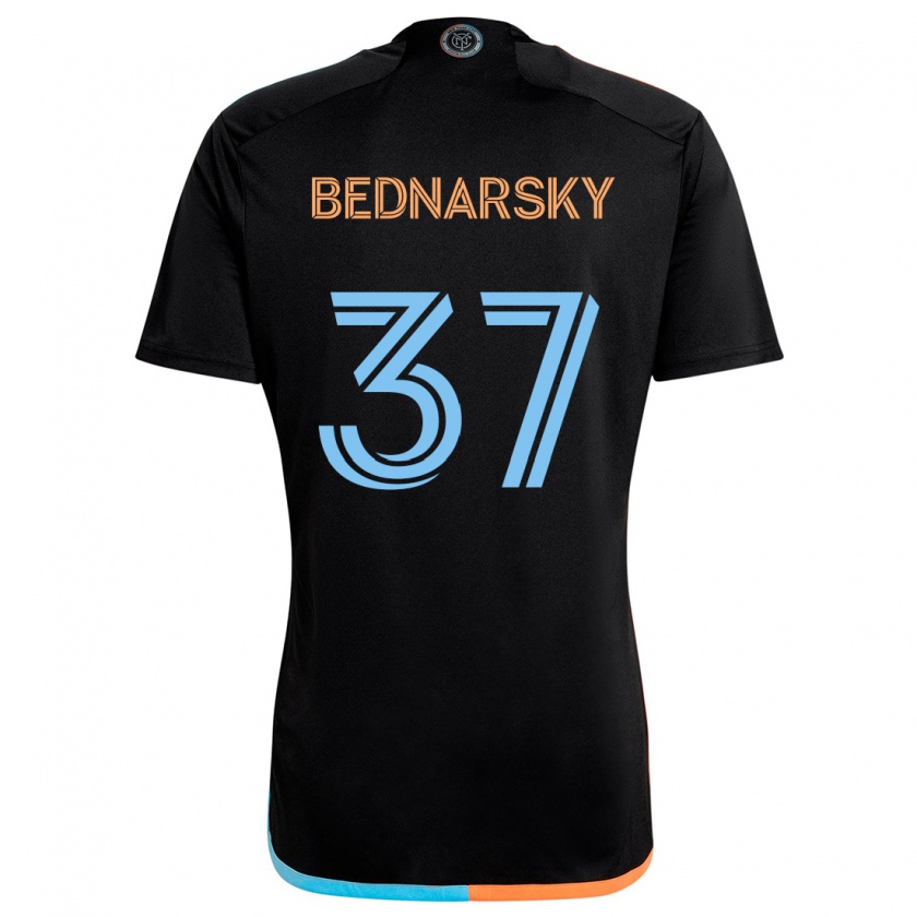 Kandiny Gyermek Stevo Bednarsky #37 Fekete Narancs Kék Idegenbeli Jersey 2024/25 Mez Póló Ing