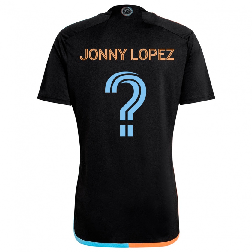 Kandiny Gyermek Jonny Lopez #0 Fekete Narancs Kék Idegenbeli Jersey 2024/25 Mez Póló Ing