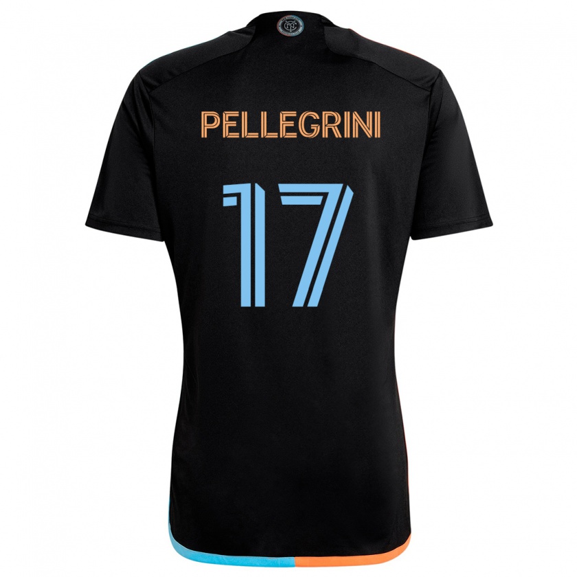 Kandiny Gyermek Matías Pellegrini #17 Fekete Narancs Kék Idegenbeli Jersey 2024/25 Mez Póló Ing