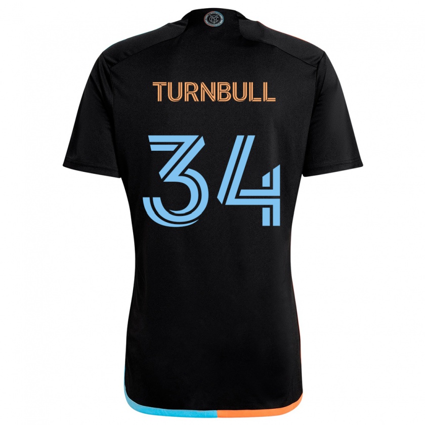 Kandiny Gyermek Stephen Turnbull #34 Fekete Narancs Kék Idegenbeli Jersey 2024/25 Mez Póló Ing