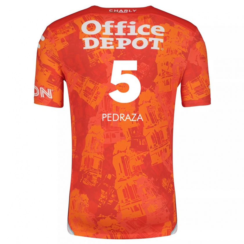 Kandiny Gyermek Pedro Pedraza #5 Narancssárga Fehér Idegenbeli Jersey 2024/25 Mez Póló Ing