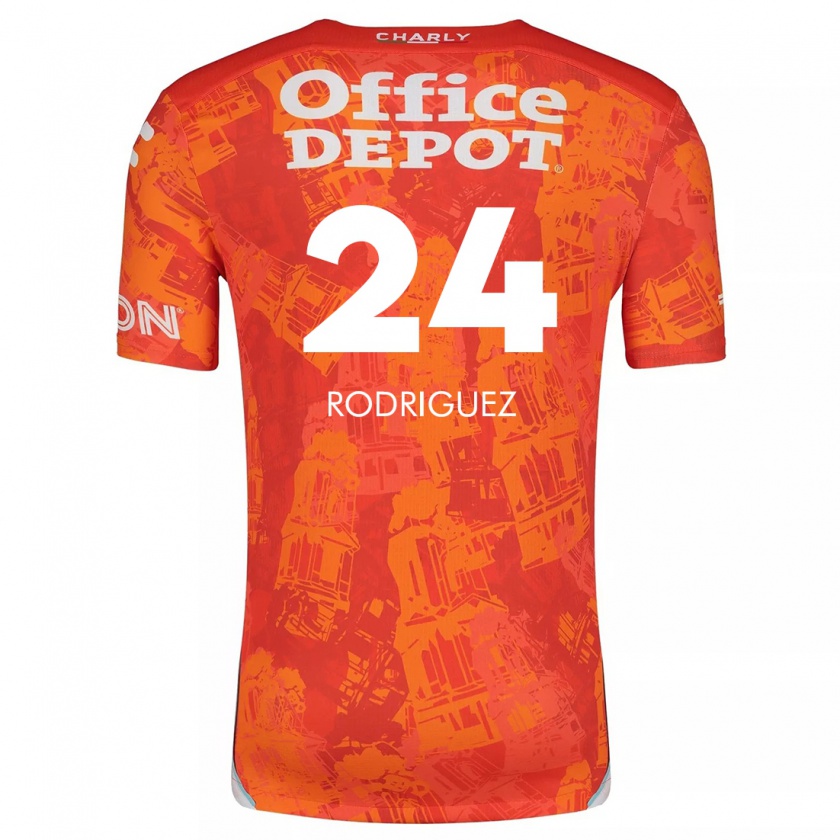 Kandiny Gyermek Luis Rodríguez #24 Narancssárga Fehér Idegenbeli Jersey 2024/25 Mez Póló Ing