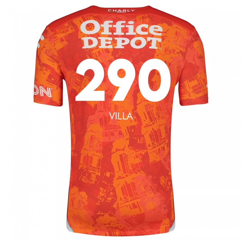 Kandiny Gyermek Adrián Villa #290 Narancssárga Fehér Idegenbeli Jersey 2024/25 Mez Póló Ing