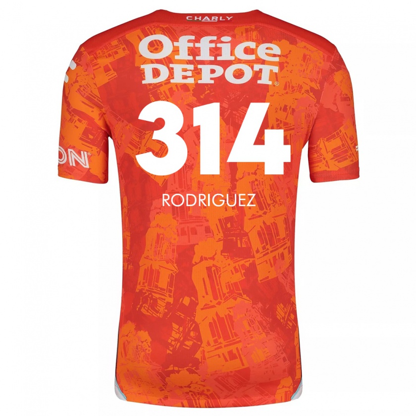 Kandiny Gyermek Alan Rodríguez #314 Narancssárga Fehér Idegenbeli Jersey 2024/25 Mez Póló Ing