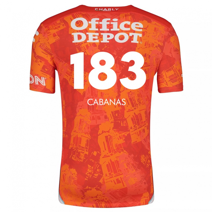 Kandiny Gyermek Mauricio Cabañas #183 Narancssárga Fehér Idegenbeli Jersey 2024/25 Mez Póló Ing