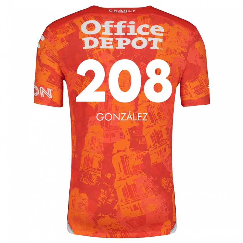 Kandiny Gyermek Osvaldo González #208 Narancssárga Fehér Idegenbeli Jersey 2024/25 Mez Póló Ing