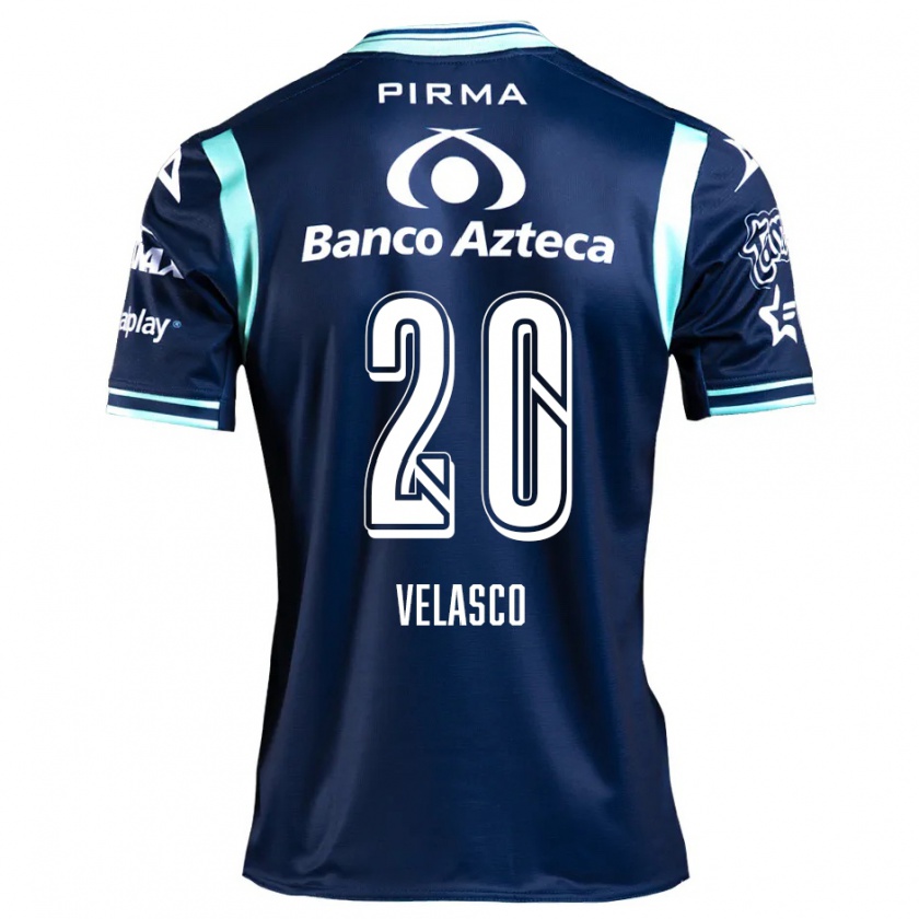 Kandiny Gyermek Kevin Velasco #20 Sötétkék Idegenbeli Jersey 2024/25 Mez Póló Ing