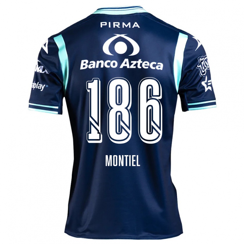 Kandiny Gyermek Santiago Montiel #186 Sötétkék Idegenbeli Jersey 2024/25 Mez Póló Ing