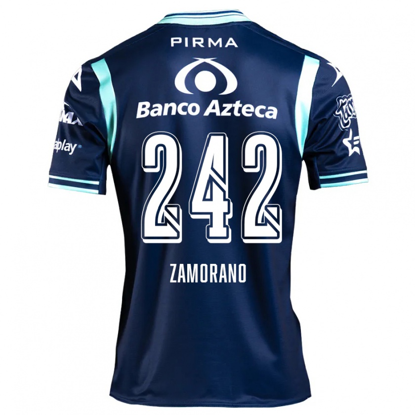 Kandiny Gyermek Leonardo Zamorano #242 Sötétkék Idegenbeli Jersey 2024/25 Mez Póló Ing