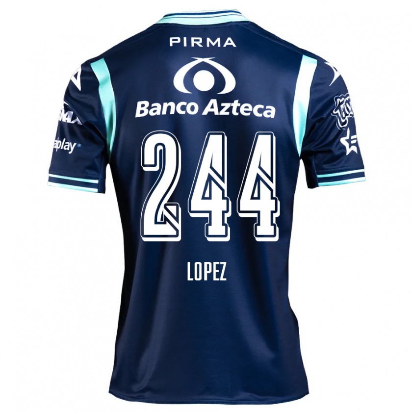 Kandiny Gyermek Daniel López #244 Sötétkék Idegenbeli Jersey 2024/25 Mez Póló Ing