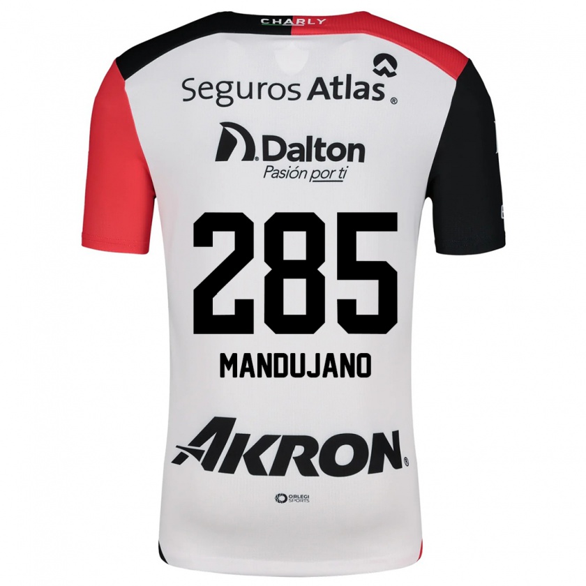 Kandiny Gyermek Sebastián Mandujano #285 Fehér Piros Fekete Idegenbeli Jersey 2024/25 Mez Póló Ing